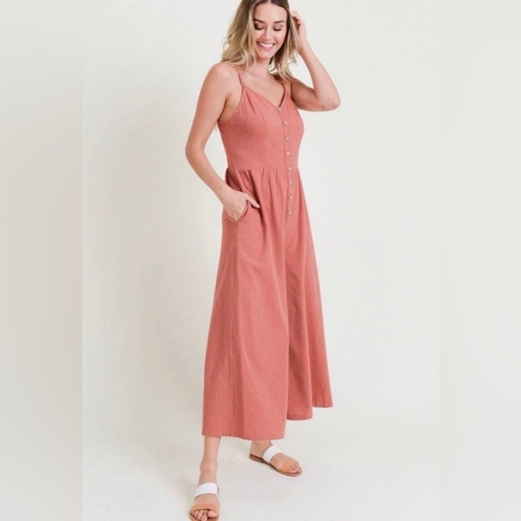 NWT Doe & Rae Coral Jumpsuit - Picture 3 of 5